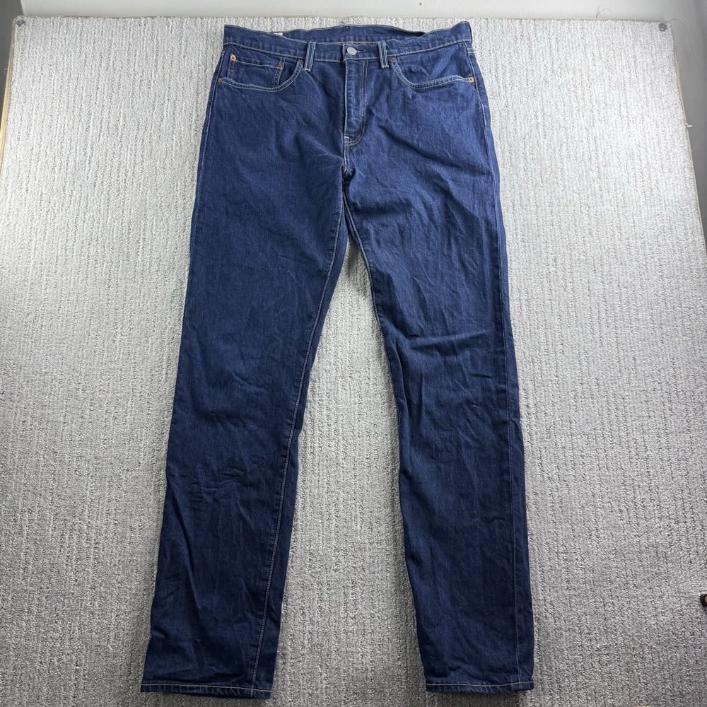 Levi's Premium 502 Jeans Men's Size 34x34 Big E Dark Wash Blue Denim Tapered